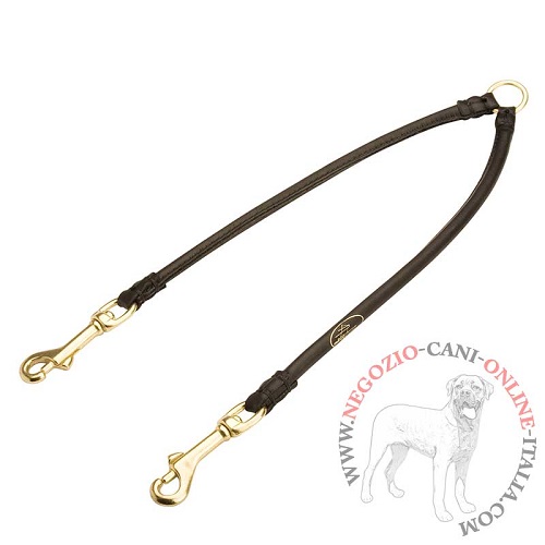 Bessy Shop Guinzaglio In Metallo A Doppio Cane,Guinzaglio A Catena Cani A 2 Vie Guinzaglio Animali Domestici 60cm Acciaio Catena In Metallo Nessun