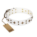 FDT Artisan - Collare bianco "Bright stars" per cane