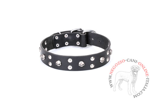 FDT Artisan - Collare in cuoio Mystic Skullsr per cane