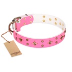 FDT Artisan - Collare in pelle rosa "Chi-Chi Pink Rose" per cane