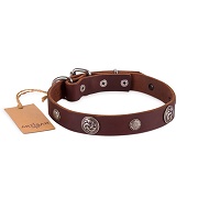 FDT Artisan - Collare con borchie rotonde argentate per cane