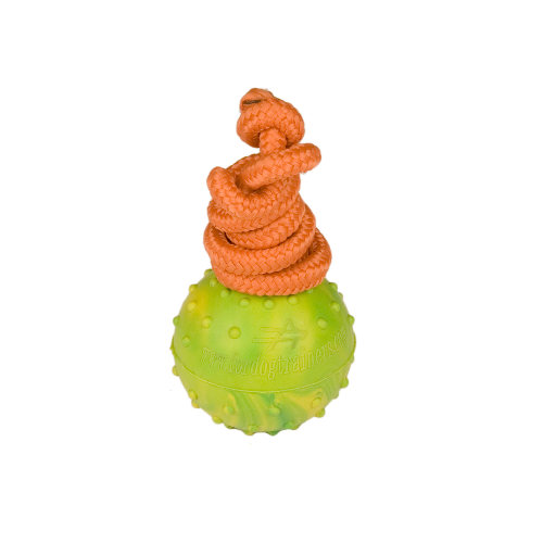Palla da gioco in gomma con corda, 6 cm di diametro - Clicca l'immagine per chiudere