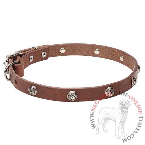 FDT Artisan - Collare con borchie rotonde "Lucky" per cane - Clicca l'immagine per chiudere