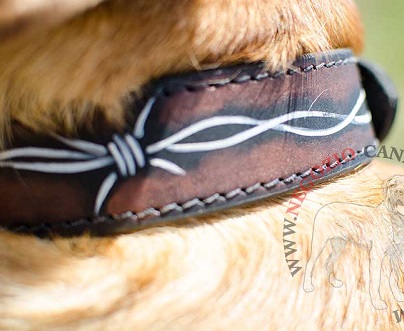 Collare con disegno di filo spinato per Dogue de Bordeaux - Clicca l'immagine per chiudere