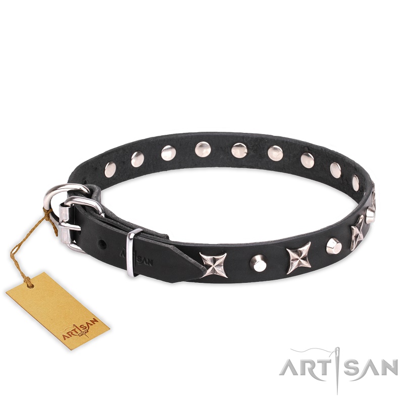 FDT Artisan - Collare "Blazing Stars" per cane, largo 2,5 cm - Clicca l'immagine per chiudere