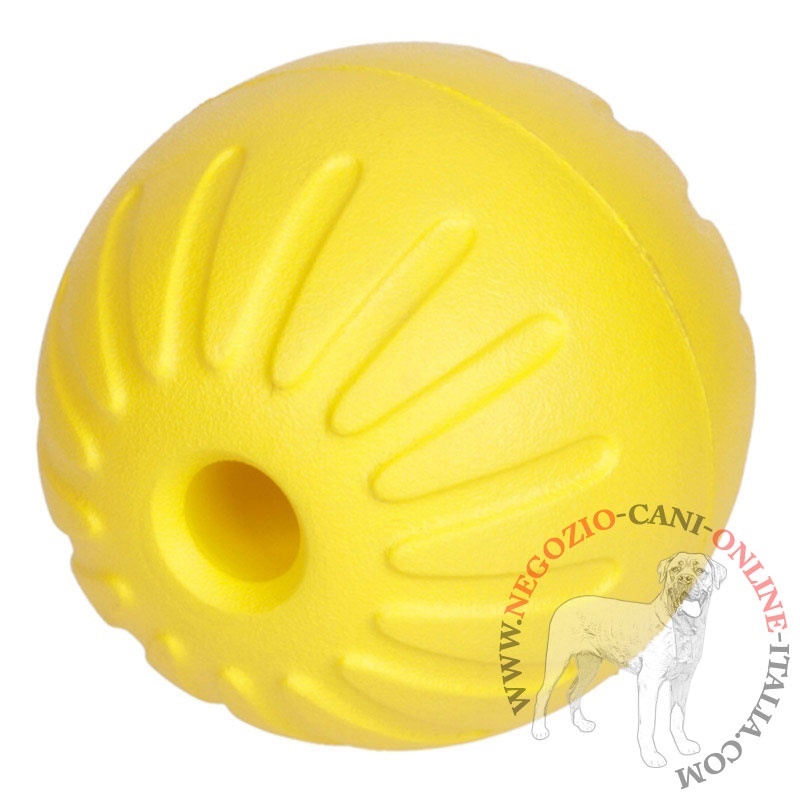Palla gialla per giochi con cane, diametro 7,5 cm - Clicca l'immagine per chiudere