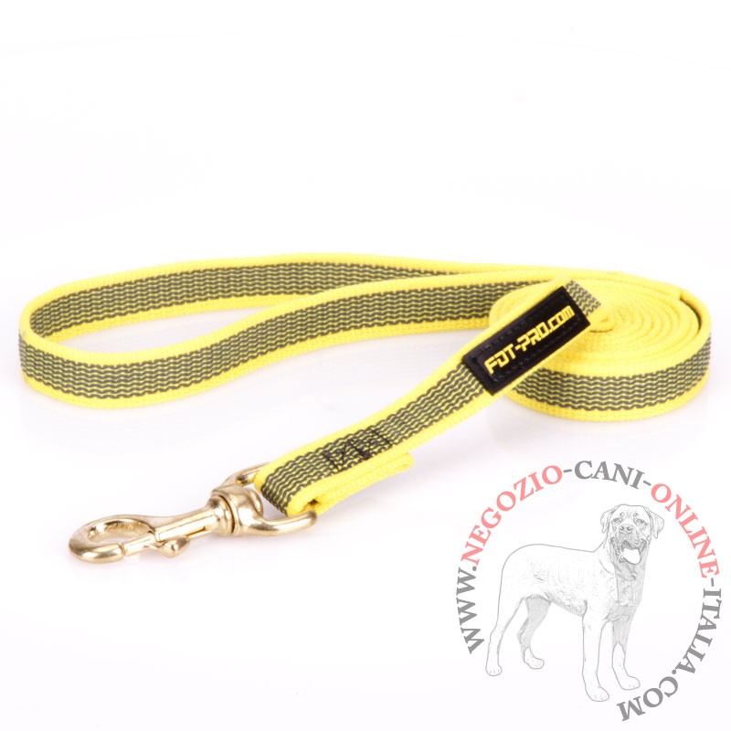 Guinzaglio di colore giallo in nylon gommato per cane - Clicca l'immagine per chiudere