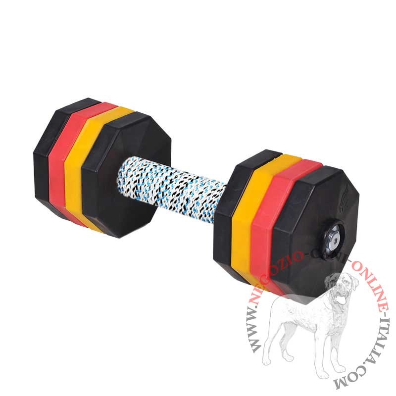 Manubrio con dischi multicolore "Power Lifter" per cane, 2 kg - Clicca l'immagine per chiudere