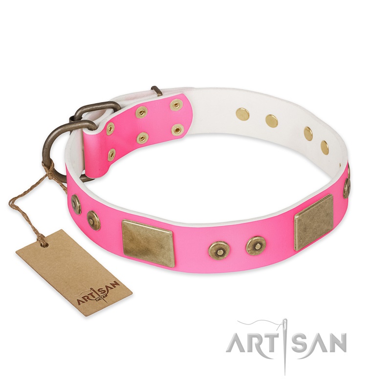 FDT Artisan - Collare di colore rosa "Pink World" per cane - Clicca l'immagine per chiudere