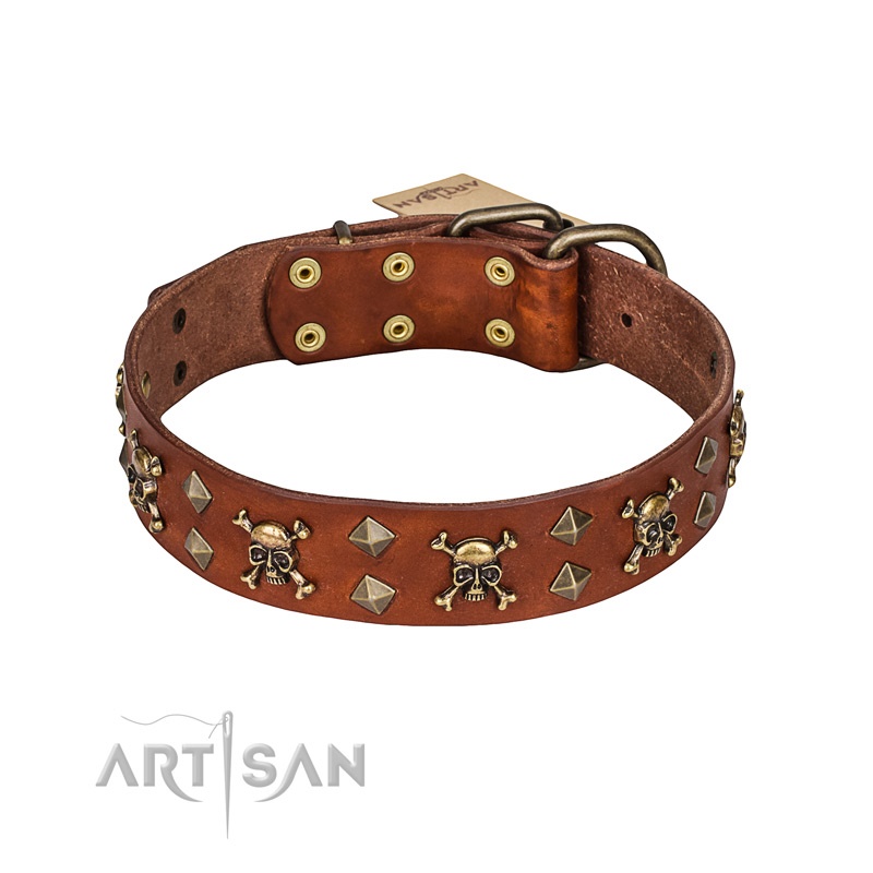 FDT Artisan - Collare in cuoio "Jolly Rojer" per cane - Clicca l'immagine per chiudere