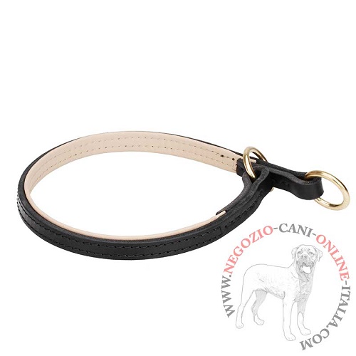 Collare a strozzo in pelle Large Snake per Bulldog Americano