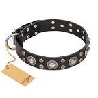 FDT Artisan - Collare in cuoio nero "Vintage Necklace" per cane