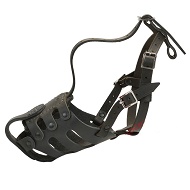 Museruola in pelle universale per cani di servizio