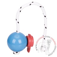 Palla "Fun-Ball" SOFT blu con corda e clip magnetica rossa