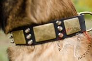 Collare in vera pelle decorato "Noble Sir" per Malinois Collare in vera pelle decorato "Noble Sir" per Malinois