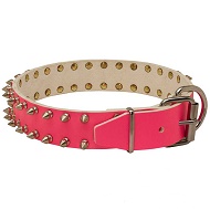 Collare rosa borchiato "Pink Rose" per cani Collare rosa borchiato "Pink Rose" per cani