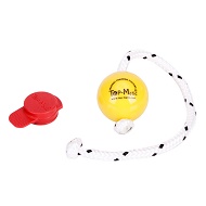Palla "Fun-Ball" Mini SOFT gialla con clip magnetica rossa