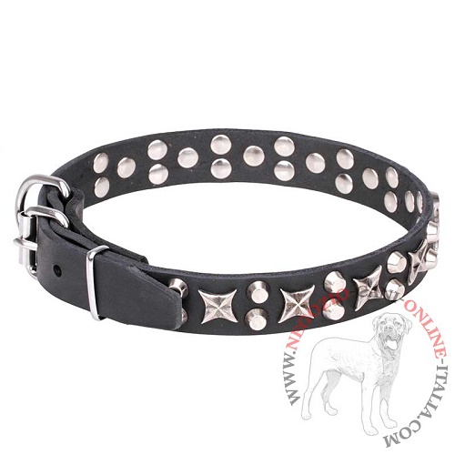 Collare in vero cuoio Shining Stars per cane